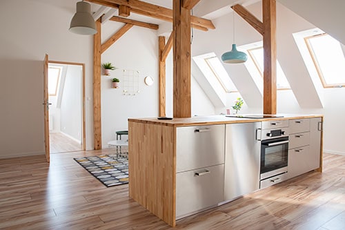 Wood Columns in Home